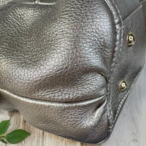 B. Makowsky Pebbled Leather Bronze Shoulder Bag - Picture 9 of 14